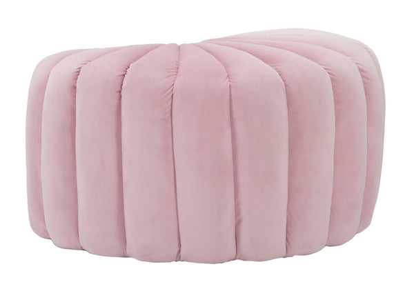 Puff Shell Pink 80x54x42 cm in Schwammholz und rosa Polyester acquista