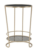 Tavolinetto Decor 41x40x60 cm in Ferro e MDF Oro ANG Nero-1