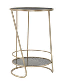 Tavolinetto Decor 41x40x60 cm in Ferro e MDF Oro ANG Nero-2
