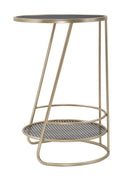 Tavolinetto Decor 41x40x60 cm in Ferro e MDF Oro ANG Nero-3