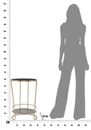 Tavolinetto Decor 41x40x60 cm in Ferro e MDF Oro ANG Nero-8