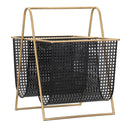 Porta Giornali Double 31x40x42,5 cm in Ferro Nero e Oro-3