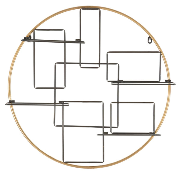 Decor Wandflaschenhalter 63,5x9,5x62 cm in Gold und schwarzem Eisen prezzo