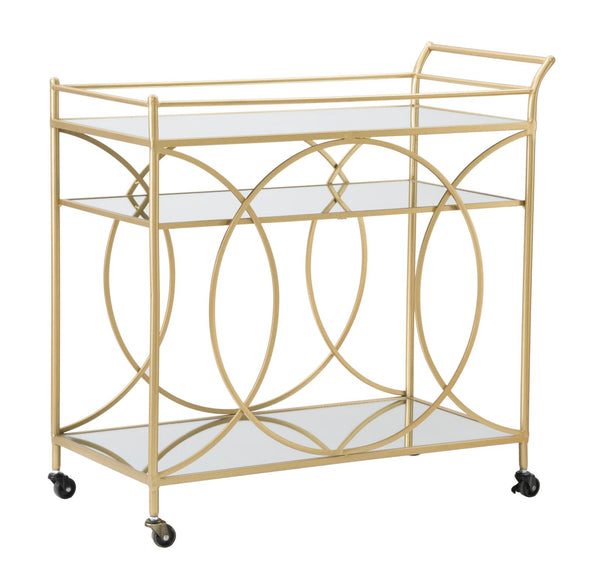 Infinity Trolley 80x40x80 cm aus MDF-Eisen und Goldspiegel prezzo