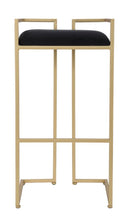 Sgabello Bar Obix 42x42x81 cm in Ferro e MDF e Spugna e Poliestere Oro e Nero-2
