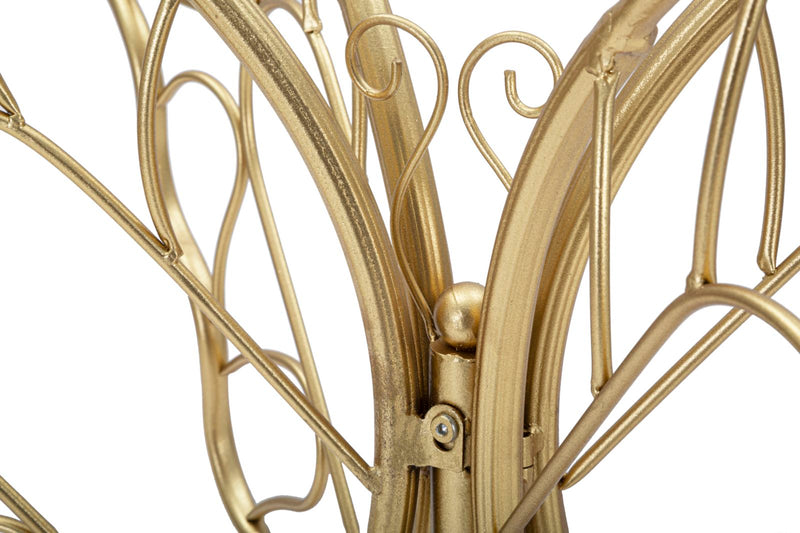 Console Butterfly 110x40x76 cm in Ferro e Vetro Oro-3