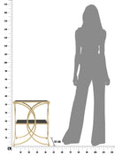 Tavolinetto Double 45x45x55 cm in Ferro MDF e Specchio Oro e Nero-7