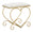 Cremefarbener Herzhocker 50x37,5x51,5 cm aus Eisen und MDF und Schwamm und Gold und rosa Polyester