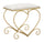 Cremefarbener Herzhocker 50x37,5x51,5 cm aus Eisen und MDF und Schwamm und Gold und rosa Polyester