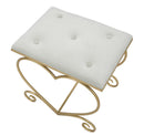 Sgabello Heart Crema 50x37,5x51,5 cm in Ferro e MDF e Spugna e Poliestere Oro e Rosa-4