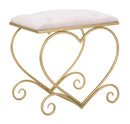 Sgabello Heart Rosa 50x37,5x51,5 cm in Ferro e MDF e Spugna e Poliestere Oro e Crema-1