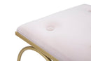 Sgabello Heart Rosa 50x37,5x51,5 cm in Ferro e MDF e Spugna e Poliestere Oro e Crema-5