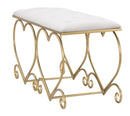 Panca Heart Crema 105x37,5x51,5 cm in Ferro e MDF e Spugna e Poliestere Oro e Rosa-2