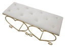 Panca Heart Crema 105x37,5x51,5 cm in Ferro e MDF e Spugna e Poliestere Oro e Rosa-6