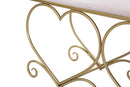 Panca Heart Rosa 105x37,5x51,5 cm in Ferro e MDF e Spugna e Poliestere Oro e Rosa-6
