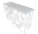 Console Bianco Butterfly 121,5x41x81 cm in Ferro MDF e Specchio Bianco e Oro-3