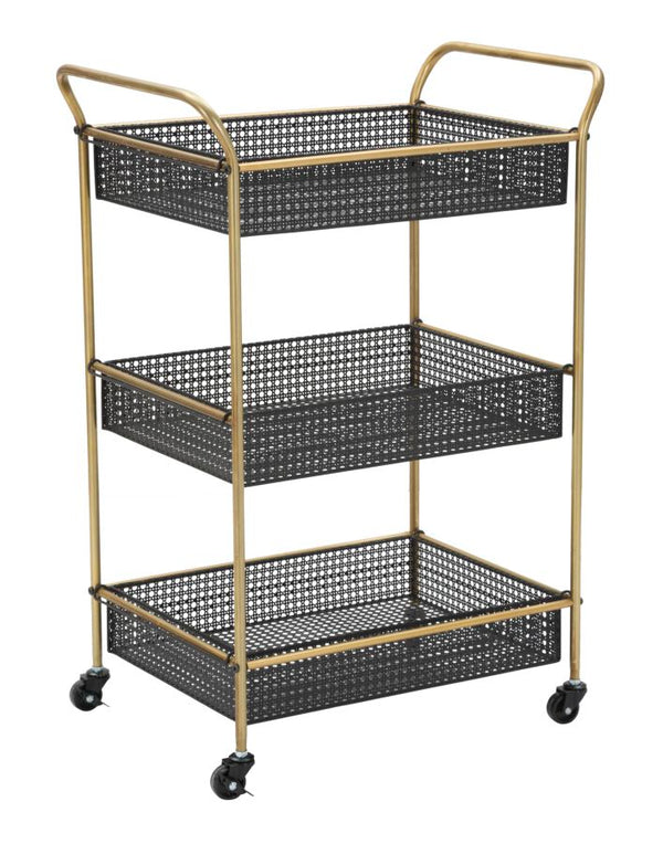 online Fashion Trolley 56x37x81 cm in Schwarz und Goldeisen