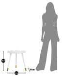 Tavolinetto Bianco Marble Ø50x48 cm MDF e Plastica e Ferro Bianco e Multicolor-6