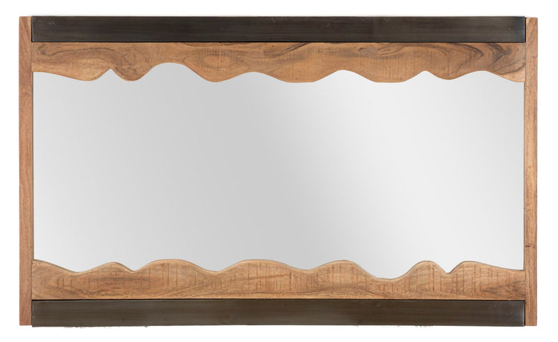Specchio Yellowstone 120x4x72 cm in Legno di Acacia e Specchio Marrone e Nero-1