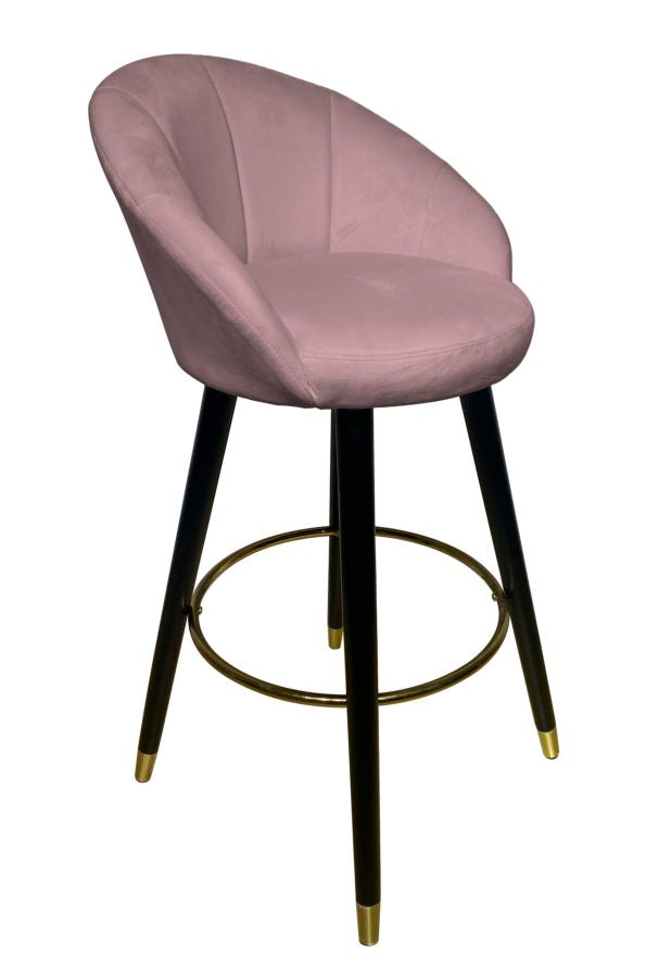 Sgabello Bar Prague Rosa 55x56x104 cm Legno e Spugna Rosa Nero e Oro-1