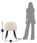 Sedia Loty Crema 57x58x80 cm in Legno e Velluto Crema, Oro e Nero-10