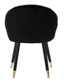 Sedia Loty Nera 57x58x80 cm in Legno e Velluto Nero e Oro-4