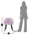 Sedia Loty Rosa 57x58x80 cm in Legno e Velluto Rosa Nero e Oro-10