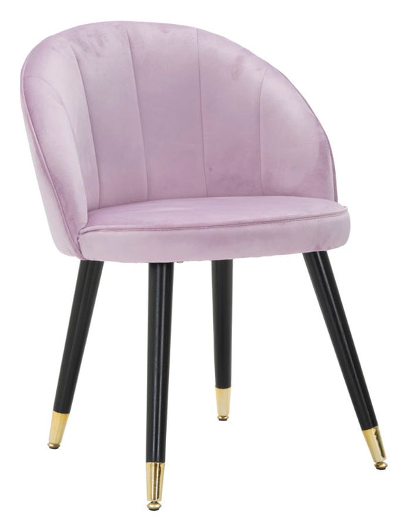 sconto Pink Loty Chair 57x58x80 cm in Holz und Samt in Pink, Schwarz und Gold