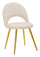 Set mit 2 gepolsterten Stühlen 52 x 48 x 78 cm in cremefarbenem und goldfarbenem Flex-Samtstoff