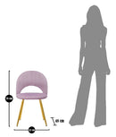 Set 2 Sedie Imbottite 52x48x78 cm in Tessuto Velluto Flex Rosa e Oro-10