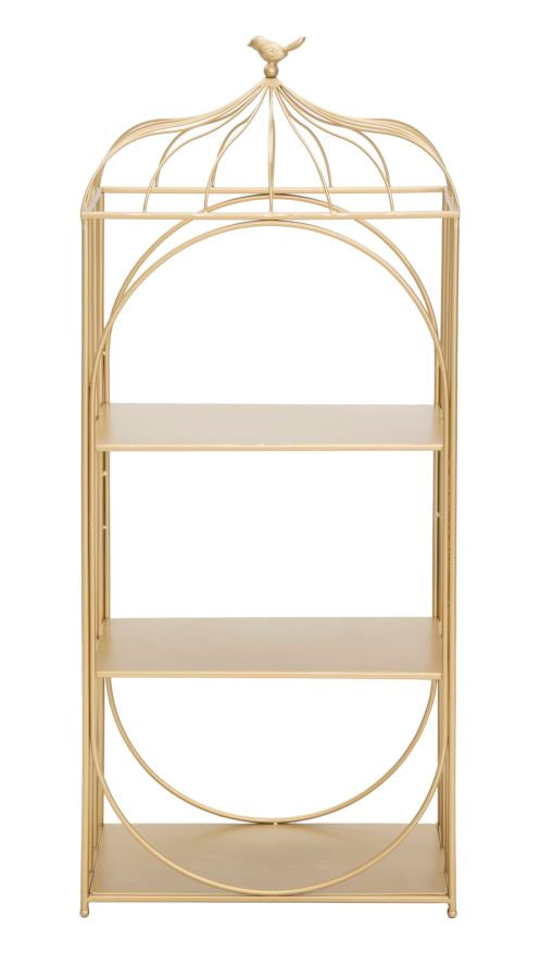 Gabbietta da Muro con Mensole 38x22x92 cm in Ferro Oro-2