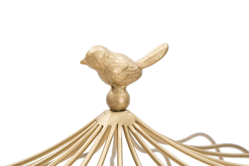 Gabbietta da Muro con Mensole 38x22x92 cm in Ferro Oro-4