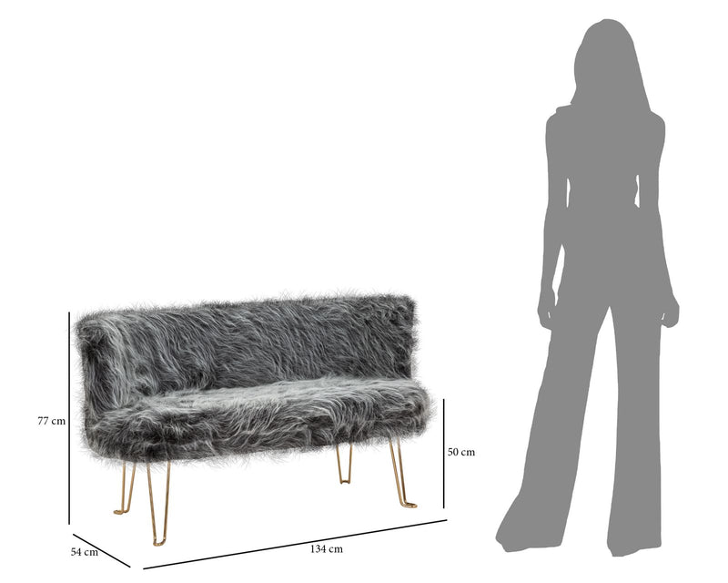 Divanetto 2 Posti 134x54x77 cm in Tessuto Imbottito-9