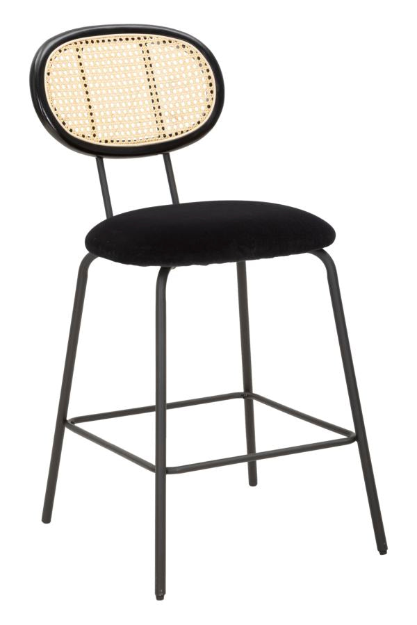 Barhocker 47x57x98 cm aus Metall und schwarzem Stoff sconto