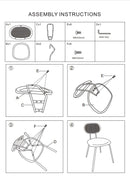 Sedia 43x54x80 cm in Metallo e Tessuto Nero-10