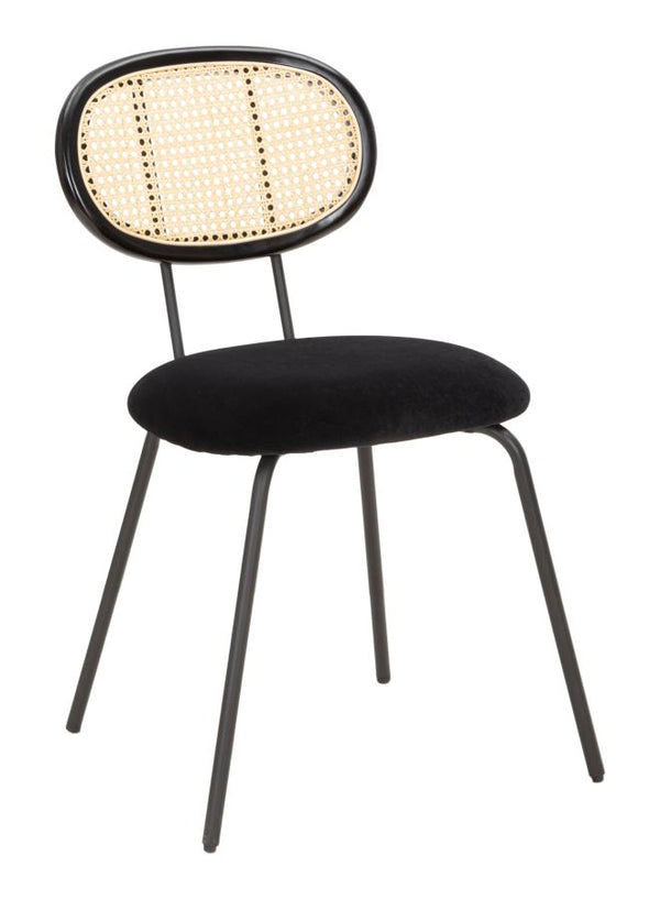 online Stuhl 43x54x80 cm aus Metall und schwarzem Stoff