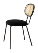 Sedia 43x54x80 cm in Metallo e Tessuto Nero-3