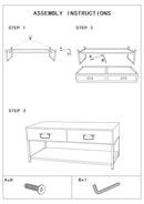 Mobile Porta TV 2 Cassetti 95x38x38 cm in Metallo e Legno-9
