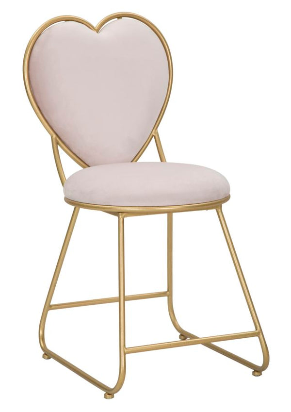 Stuhl mit Herz-Rückenlehne 37x47x80 cm aus Metall und gepolstertem Stoff sconto