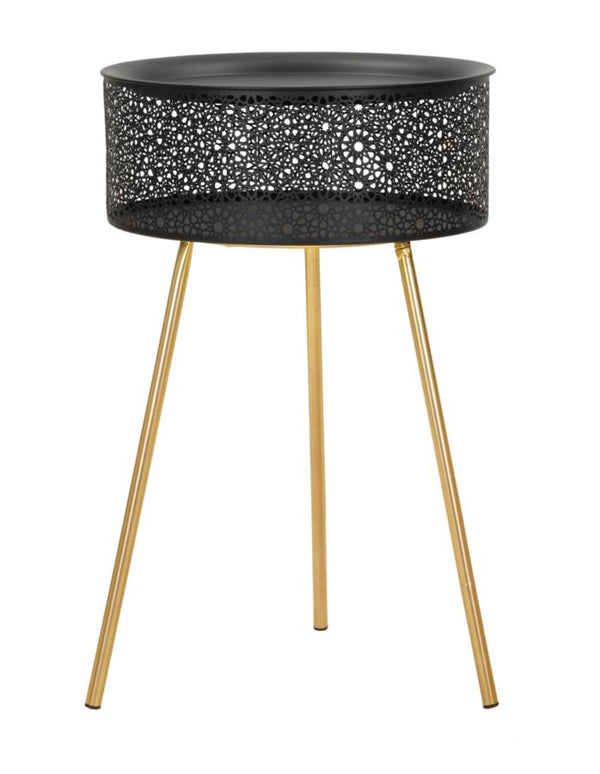online Niedriger Tisch Ø40x65 cm aus schwarzem Metall