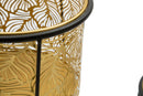 Set 2 Portavasi Ø21x40-19x22 cm in Metallo Nero e Oro-3