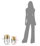 Set 2 Portavasi Ø21x38-19x28 cm in Metallo Nero e Oro-7