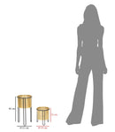 Set 2 Portavasi Ø21x40-19x22 cm in Metallo Nero e Oro-6