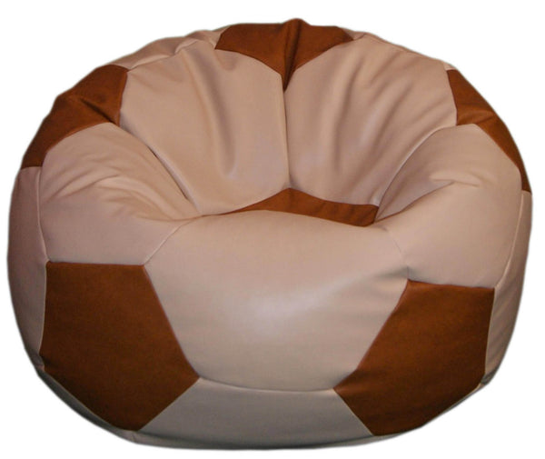 online Bean Bag Pouf Ø100 cm in Baselli Coffee und Brown Football Ball Kunstleder