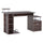 Schreibtisch für PC aus dunkelbraunem Holz in Holzoptik 152x60x80 cm