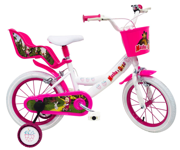 Bicicletta per Bambina 14” 2 Freni Masha e Orso Bianca online