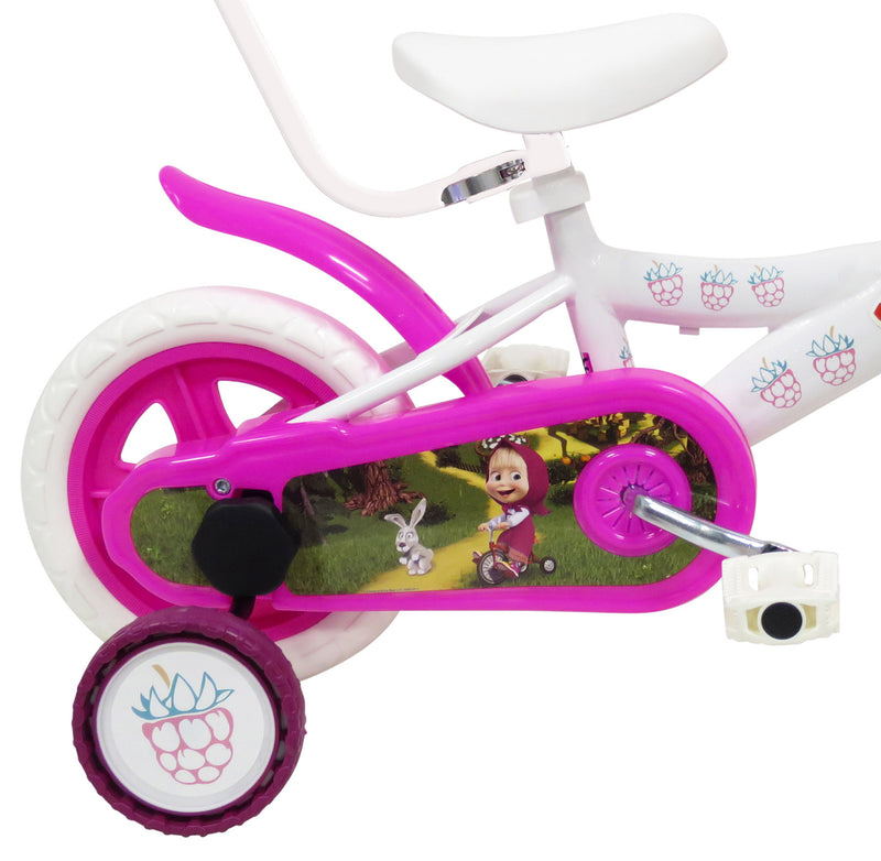 Bicicletta per Bambina 10" 1 Freno Gomme in EVA Masha e Orso Bianca-2