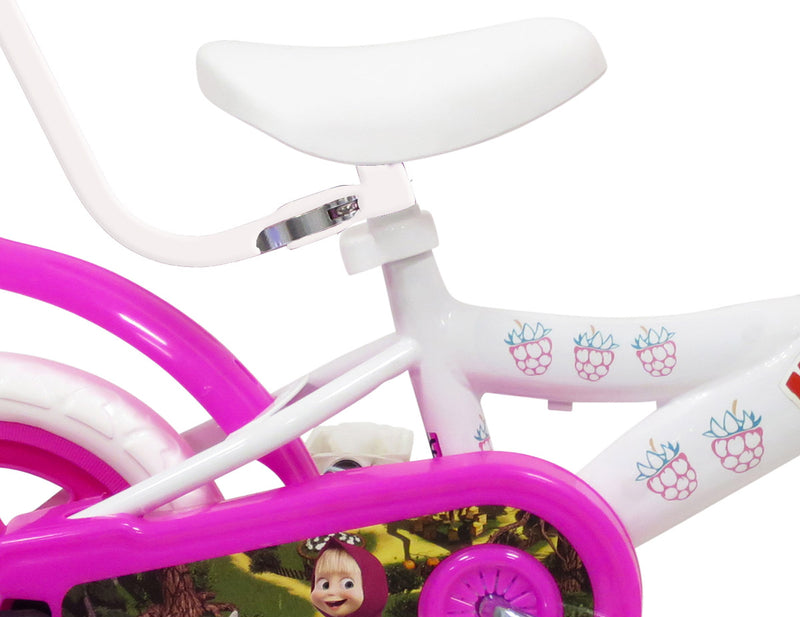 Bicicletta per Bambina 10" 1 Freno Gomme in EVA Masha e Orso Bianca-5