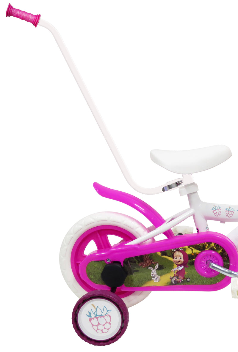 Bicicletta per Bambina 10" 1 Freno Gomme in EVA Masha e Orso Bianca-6