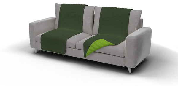 Gesteppter Sofabezug aus Doubleface-Mikrofaser in Apfelgrün/Dunkelgrün acquista